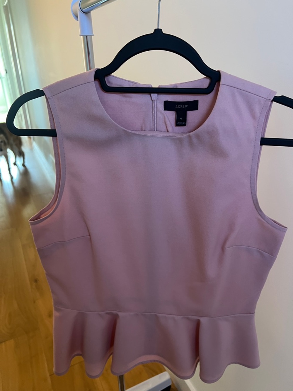 J. Crew Dusty Pink Sleeveless Peplum Top